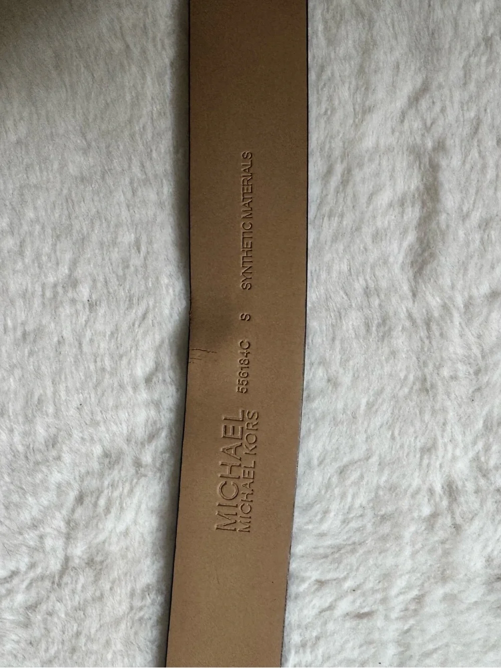 Michael Kors Leopard Print MK Logo Belt Gold Buckle Size Small
